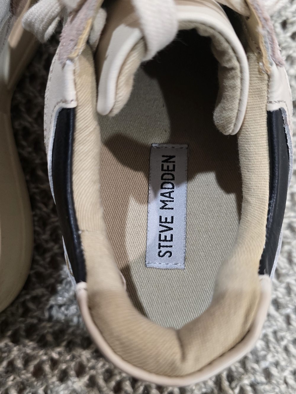 Steve Madden Neutral-Tone Panel Sneakers - Picture 4 of 5